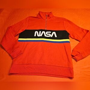 NASA Half-Zip Red Pull Over by Forever 21 Men szLG E.U.C.